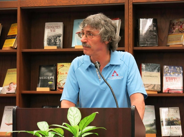 Ed Rice speaking at the Maine State Library & Museum.